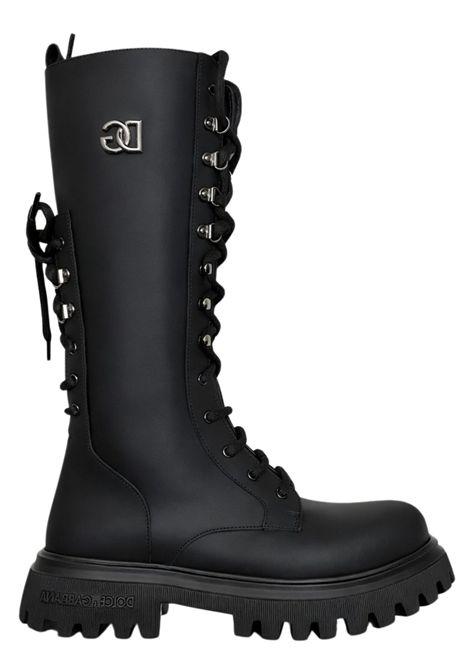 Anfibio bambina nero in pelle DOLCE E GABBANA | D11342/PIANERO